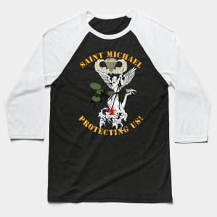 Airborne Wings - Saint Michael - Protecting Us  w Blood Baseball T-Shirt